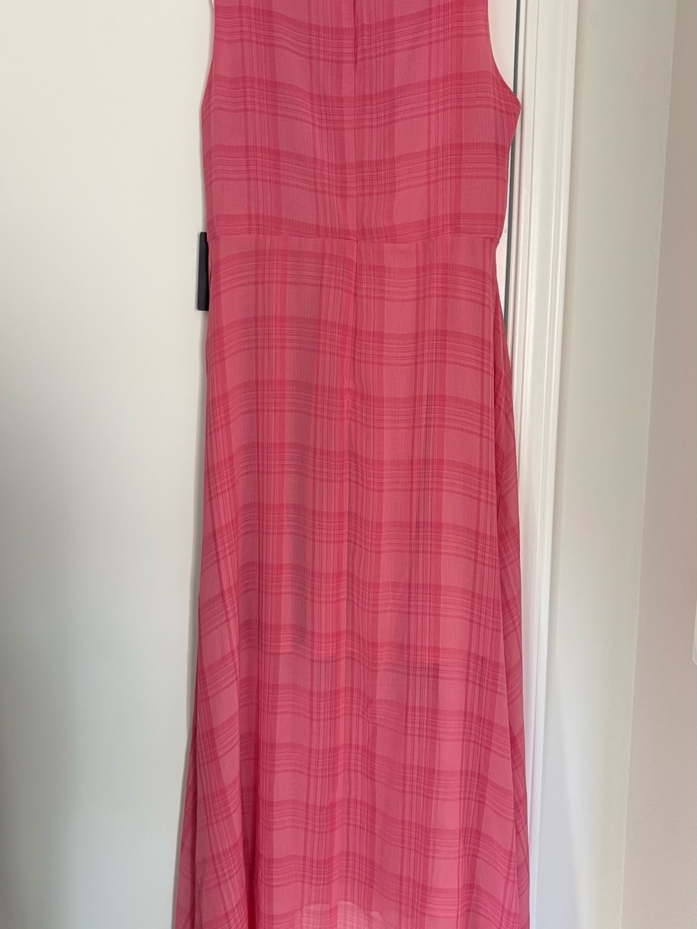 Tommy Hilfiger Pink Plaid High-Low Maxi Dress - Picture 6 of 13
